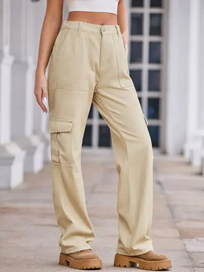 'Lucia' Baggy Wide Leg Cargo Pants - Celes Fashion